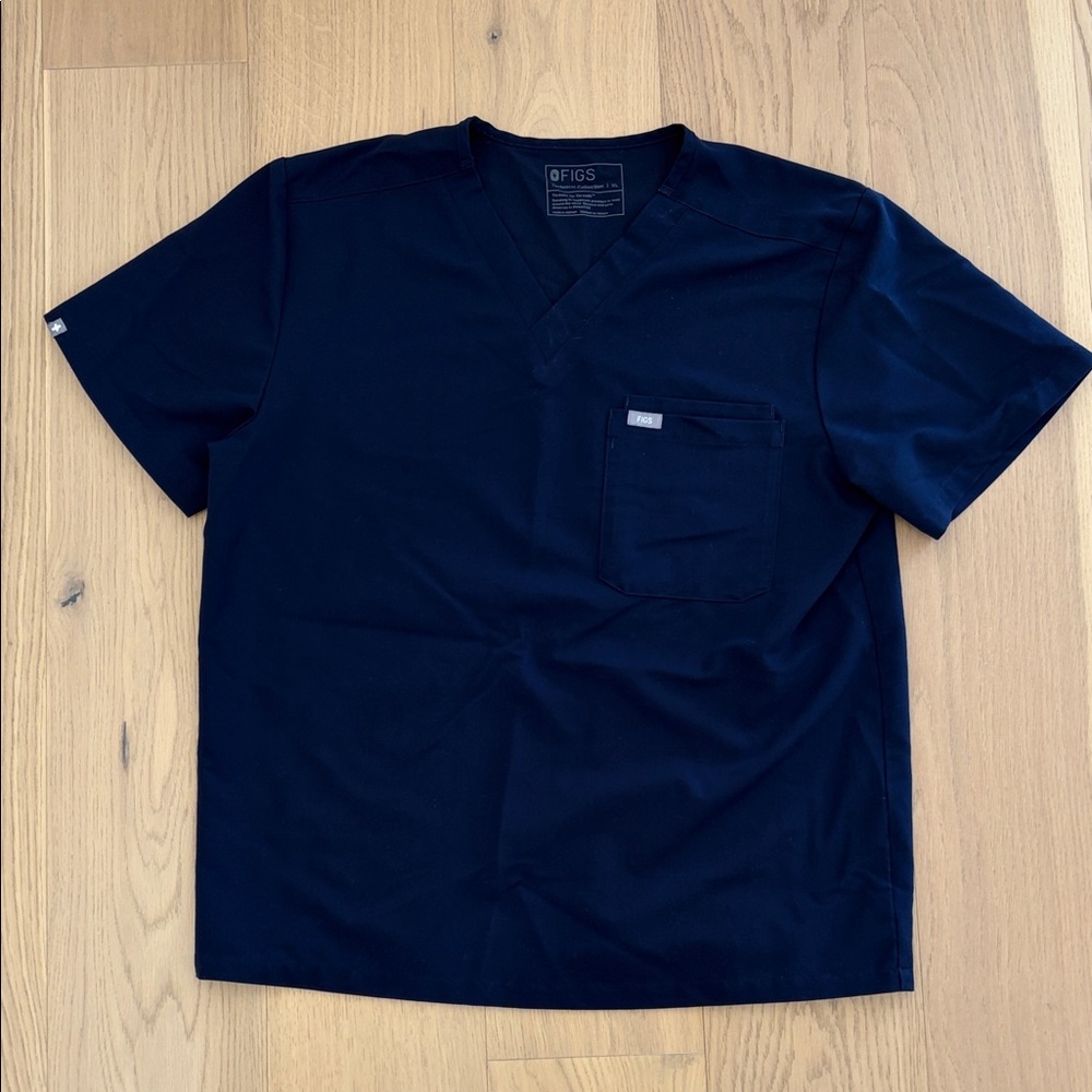 Figs Men's Scrub Top (Navy XL)